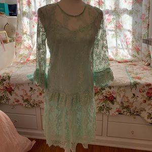 JCrew Chantilly Lace Dress, Size 2, Sea Spray